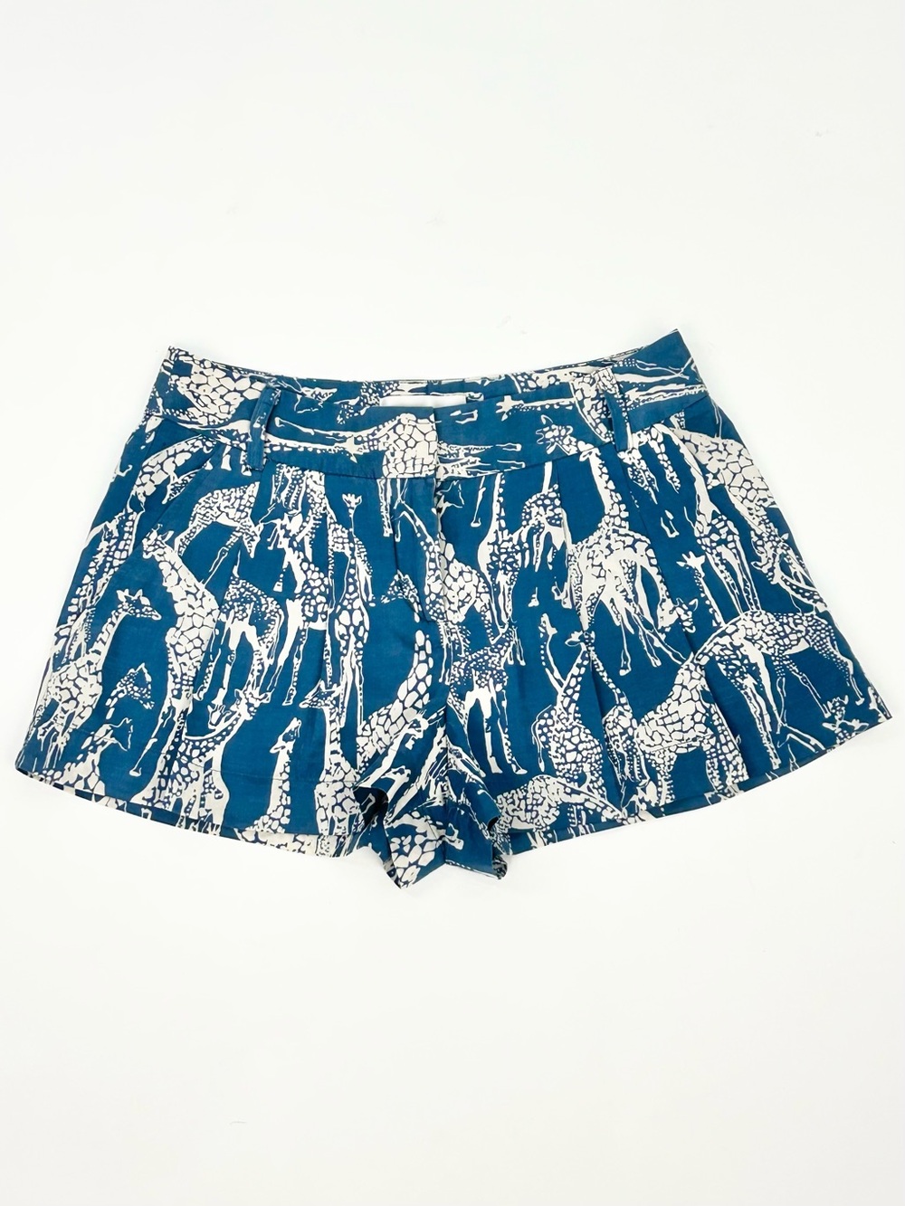 Corey Lynn Calter for Anthropologie Silk Blend Giraffe Print Shorts Sz 2 Safari
